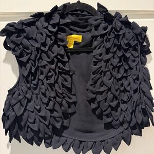 Catherine Malandrino Black Petal Shrug Top - Size S - Worn once!